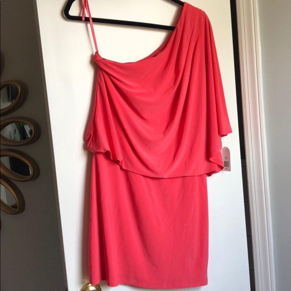 One Shoulder, Mid-Calf Jessica Simpson Dress.